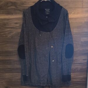 Warehouse One Asymmetrical Snap Up - Front Wrap Cardigan Jacket - XL
